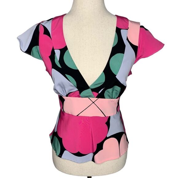 Tibi V Neck Flutter Sleeve Top | Size M - Picture 1 of 5